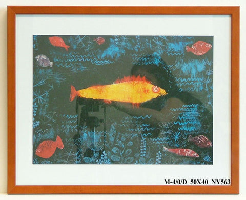Obraz - Paul Klee, Złota Rybka - reprodukcja NY563 oprawiona w ramę 50x40 cm. - Obrazy Reprodukcje Ramy | ergopaul.pl