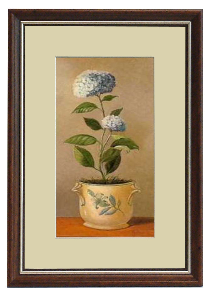 Obraz - Kwiaty w porcelanowych doniczkach, Hortensja 2 - reprodukcja D0785 w ramie 20x32 cm. - Obrazy Reprodukcje Ramy | ergopaul.pl