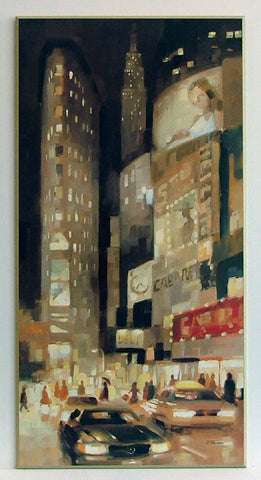 Obraz - Światła miasta nocą, Nowy Jork - reprodukcja na płycie A5981 51x101 cm - Obrazy Reprodukcje Ramy | ergopaul.pl
