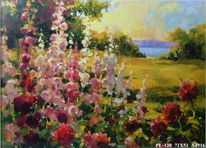 Obraz - Kwiaty na łące, malwy - reprodukcja na płycie A4916 71x51 cm - Obrazy Reprodukcje Ramy | ergopaul.pl