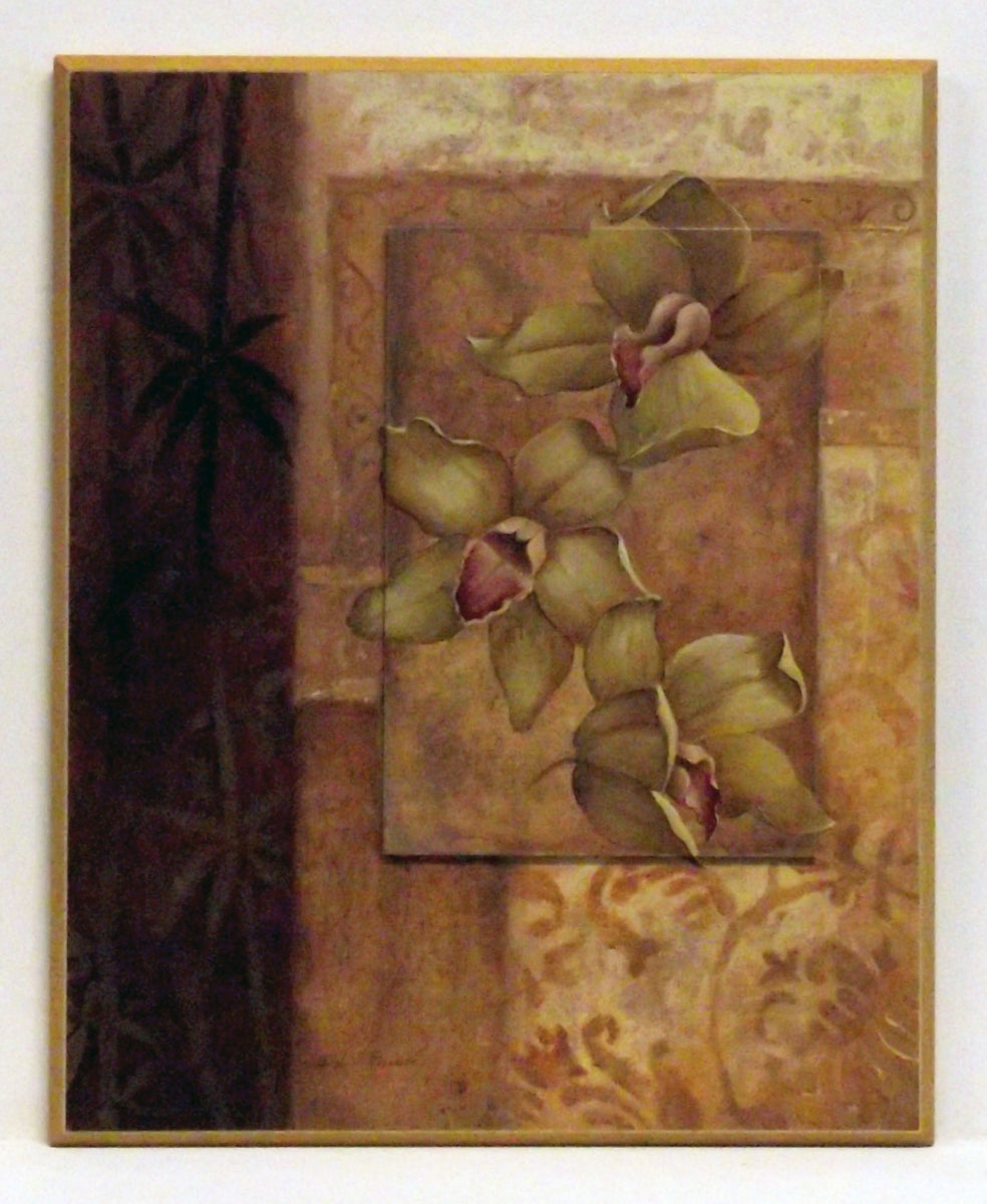 Obraz - Kwiaty storczyka w niesymetrycznej kompozycji - reprodukcja A4755 na płycie 41x51 cm - Obrazy Reprodukcje Ramy | ergopaul.pl