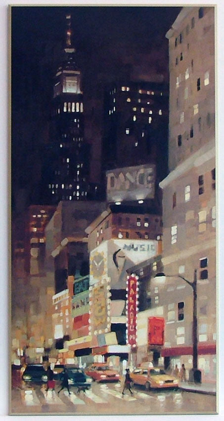 Obraz - Światła miasta nocą, Nowy Jork - reprodukcja na płycie A5979 51x101 cm - Obrazy Reprodukcje Ramy | ergopaul.pl