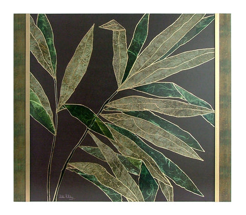 Obraz - Egzotyczny liść ze złotą nitką - reprodukcja DEH1013 na płycie w półramie 70x70 cm. - Obrazy Reprodukcje Ramy | ergopaul.pl