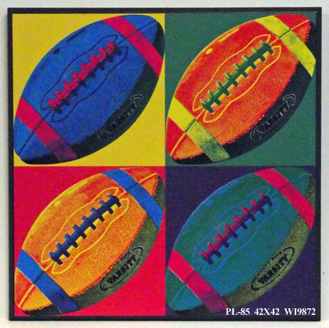 Obraz - Kolorowe piłki do rugby w stylu Andy'ego Warhola - reprodukcja WI9872 na płycie 42x42 cm. - Obrazy Reprodukcje Ramy | ergopaul.pl