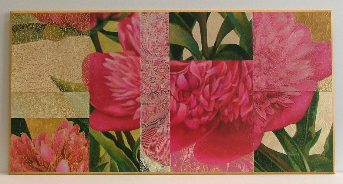 Obraz - Kolaż z różowych kwiatów - reprodukcja na płycie A5604 101x51 cm - Obrazy Reprodukcje Ramy | ergopaul.pl