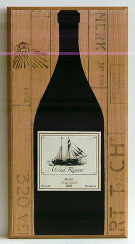 Obraz - Butelka z etykietką wina - Decograph A6374 27x51 cm - Obrazy Reprodukcje Ramy | ergopaul.pl