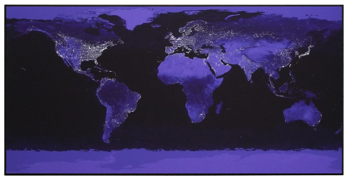 Obraz - Ziemia nocą, fotografia NASA - reprodukcja na płycie 2AP2990 101x51 cm - Obrazy Reprodukcje Ramy | ergopaul.pl