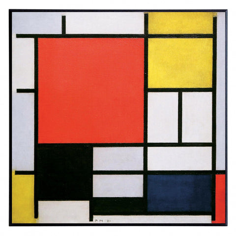 Obraz - Mondrian - kolorowa kompozycja - reprodukcja na płycie 1MON2124-50 51x51 cm. - Obrazy Reprodukcje Ramy | ergopaul.pl