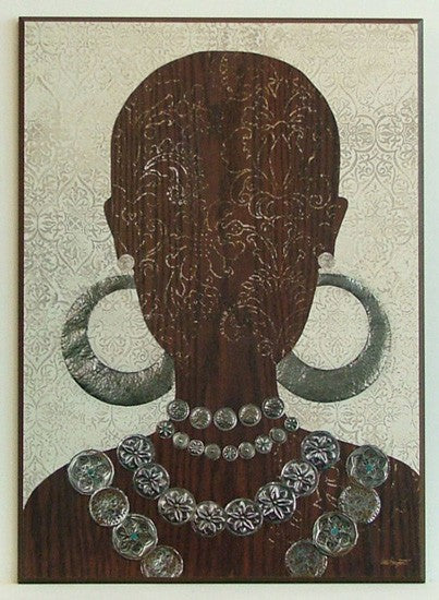 Obraz - Głowa Afrykanki z ornamentami - reprodukcja na płycie A6311 51x71 cm - Obrazy Reprodukcje Ramy | ergopaul.pl