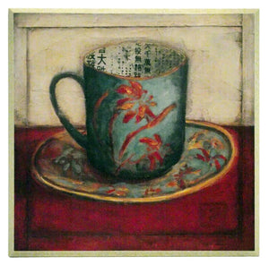 Obraz - Azjatycka ceramika, niebieski kubek - reprodukcja A4147 na płycie 31x31 cm. OSTATNIA SZTUKA - Obrazy Reprodukcje Ramy | ergopaul.pl