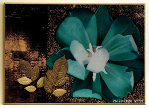 Obraz - Turkusowy kwiat i liście - Decograph A7722 51x71 cm - Obrazy Reprodukcje Ramy | ergopaul.pl