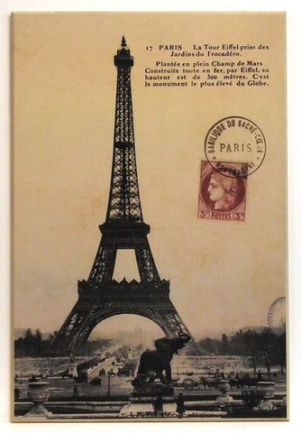 Obraz - Pocztówka z Wieżą Eiffla - reprodukcja na płycie WI1878 62x92 cm - Obrazy Reprodukcje Ramy | ergopaul.pl