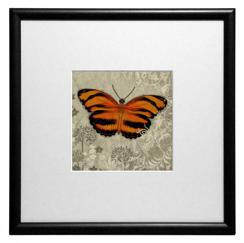 Obraz - Motyle w ornamentach - pomarańczowy - reprodukcja w ramie z passe-partout IGP5456 30x30 cm - Obrazy Reprodukcje Ramy | ergopaul.pl