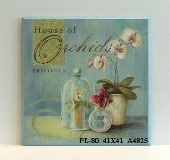 Obraz - Kompozycja 'House of Orchids' - reprodukcja na płycie A4825 41x41 cm - Obrazy Reprodukcje Ramy | ergopaul.pl