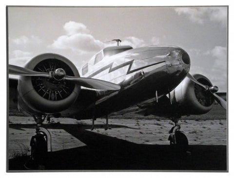 Obraz - Samolot w stylu vintage, czarno - biała fotografia - reprodukcja na płycie 3AP1118 81x61 cm. - Obrazy Reprodukcje Ramy | ergopaul.pl