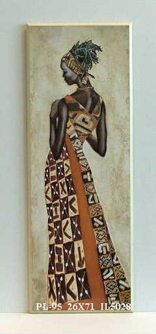 Obraz - Stojąca Afrykanka w sukni - reprodukcja na płycie IL5028 26x71 cm - Obrazy Reprodukcje Ramy | ergopaul.pl