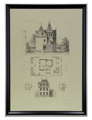 Obraz - Szkice francuskich domów, Maison a Nogent-Sur-Marne - reprodukcja oprawiona w ramę AN169 35x50 cm - Obrazy Reprodukcje Ramy | ergopaul.pl