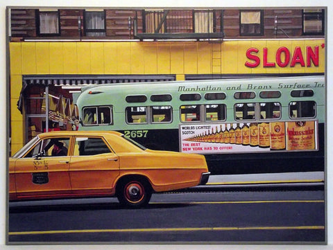 Obraz - Ulice Nowego Yorku, taxi - reprodukcja na płycie 3RE1232 81x61 cm. - Obrazy Reprodukcje Ramy | ergopaul.pl