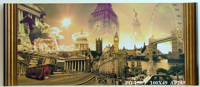 Obraz - Kolaż, brytyjskie budowle, Londyn - reprodukcja w półramie AP285 100x50 cm - Obrazy Reprodukcje Ramy | ergopaul.pl