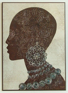 Obraz - Głowa Afrykanki z ornamentami - reprodukcja na płycie A6312 51x71 cm - Obrazy Reprodukcje Ramy | ergopaul.pl