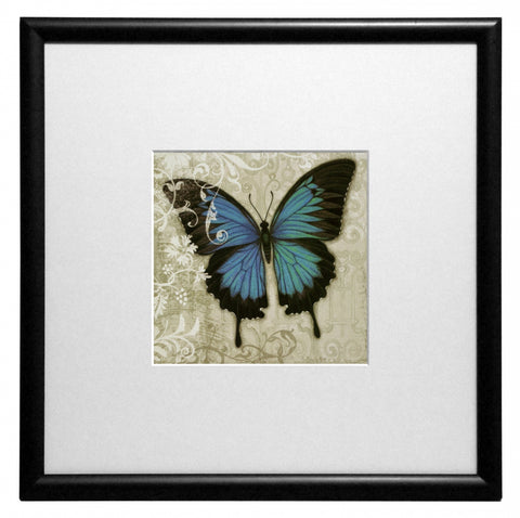 Obraz - Motyle w ornamentach - niebieski - reprodukcja w ramie z passe-partout IGP5458 30x30 cm - Obrazy Reprodukcje Ramy | ergopaul.pl