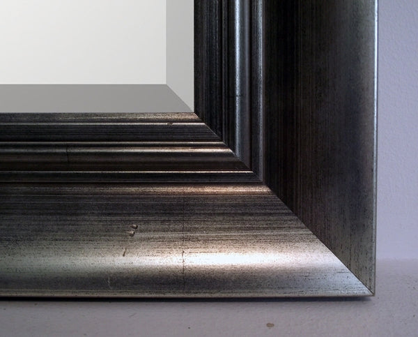 Lustro kryształowe stojące 37x137 cm, z fazą, w ramie drewnianej srebrnej LSF-175/9062S - Obrazy Reprodukcje Ramy | ergopaul.pl