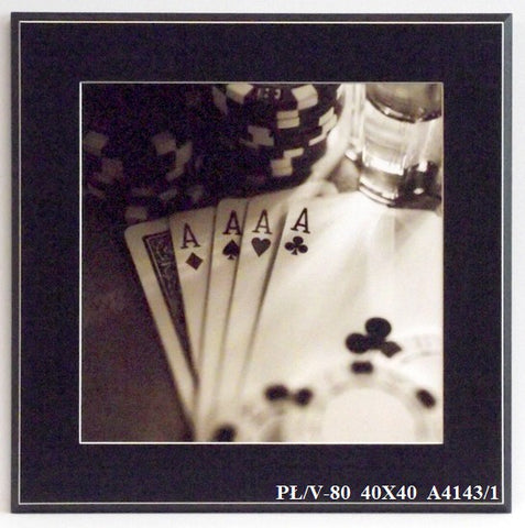 Obraz - Casino, karty - reprodukcja na płycie A4143/1 40x40 cm - Obrazy Reprodukcje Ramy | ergopaul.pl
