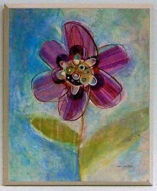 Obraz - Kwiatek na niebieskim tle - reprodukcja na płycie A5618 25x31 cm - Obrazy Reprodukcje Ramy | ergopaul.pl