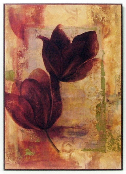 Obraz - Tulipany na abstrakcyjnym tle - reprodukcja na płycie A4304 51x71 cm. - Obrazy Reprodukcje Ramy | ergopaul.pl