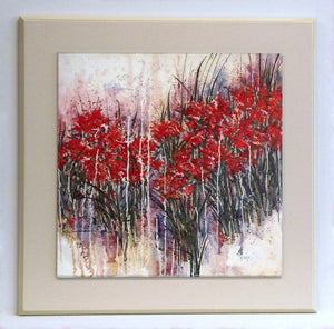 Obraz - Czerwone impresjonistyczne kwiaty - reprodukcja na płycie N22 54x54 cm - Obrazy Reprodukcje Ramy | ergopaul.pl