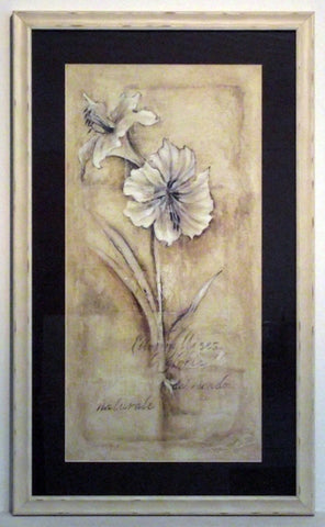 Obraz - Kwiaty-amarylis - reprodukcja w ramie z passe-partout A3537EX 40x70 cm. - Obrazy Reprodukcje Ramy | ergopaul.pl