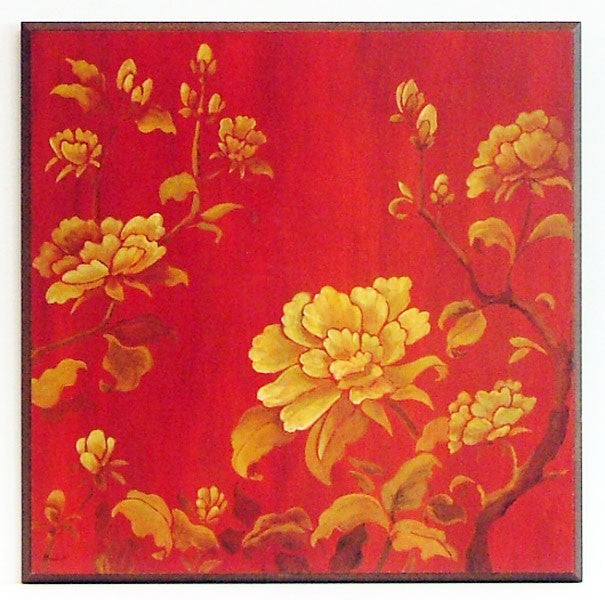 Obraz - Orientalna dekoracja z drzewkiem Bonsai, cz. 1 - reprodukcja A4637EX na płycie 41x41 cm. - Obrazy Reprodukcje Ramy | ergopaul.pl