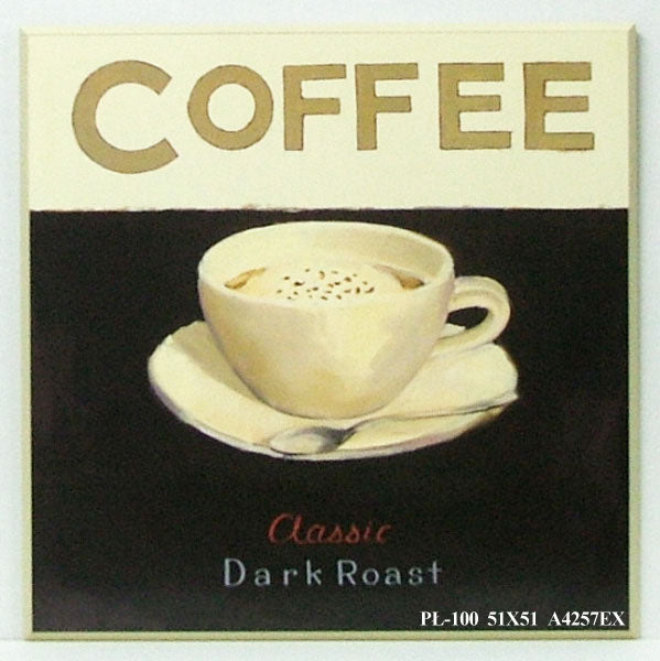 Obraz - Minimalistyczna kawiarnia, kawa w czerni i bieli - reprodukcja na płycie A4257EX 51x51 cm - Obrazy Reprodukcje Ramy | ergopaul.pl
