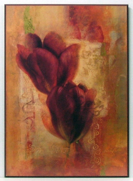 Obraz - Tulipany na abstrakcyjnym tle - reprodukcja na płycie A4305 51x71 cm. - Obrazy Reprodukcje Ramy | ergopaul.pl