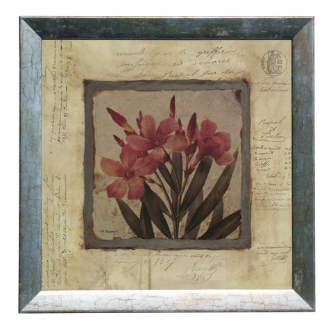 Obraz - Srebrna kolekcja - kwiaty, oleander - reprodukcja A2576 w ramie 30x30 cm. - Obrazy Reprodukcje Ramy | ergopaul.pl