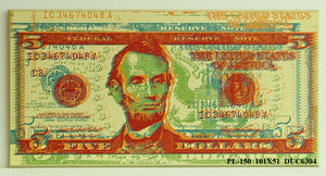 Obraz - Banknot, pięć dolarów - reprodukcja na płycie DUC6304 101x51 cm - Obrazy Reprodukcje Ramy | ergopaul.pl