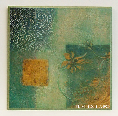 Obraz - Abstrakcja z ornamentem w zieleni - reprodukcja na płycie A4920 41x41 cm - Obrazy Reprodukcje Ramy | ergopaul.pl