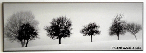 Obraz - Zimowy pejzaż, drzewa - reprodukcja na płycie A6448 96x34 cm - Obrazy Reprodukcje Ramy | ergopaul.pl