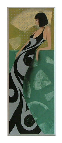 Obraz - Kobieta w sukni z ornamentami - reprodukcja na płycie JO4045 26x71 cm - Obrazy Reprodukcje Ramy | ergopaul.pl
