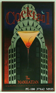 Obraz - Kompozycja z drinkiem, Manhattan - reprodukcja na płycie M935 37x62 cm - Obrazy Reprodukcje Ramy | ergopaul.pl