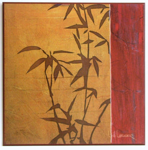 Obraz - Łodygi bambusa, kompozycja w czerwieni - reprodukcja na płycie 12654 62x62 cm. - Obrazy Reprodukcje Ramy | ergopaul.pl