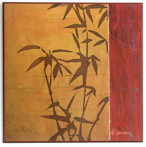 Obraz - Łodygi bambusa, kompozycja w czerwieni - reprodukcja na płycie 12654 62x62 cm. - Obrazy Reprodukcje Ramy | ergopaul.pl
