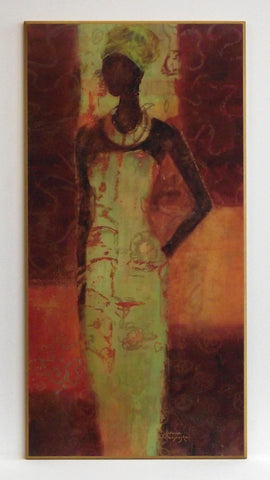 Obraz - Elegancka Afrykanka w sukni - reprodukcja na płycie A5320 51x100 cm - Obrazy Reprodukcje Ramy | ergopaul.pl