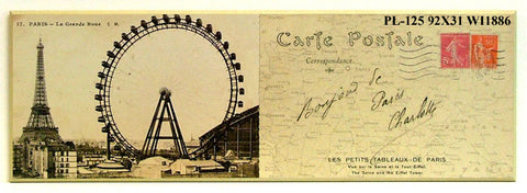 Obraz - Pocztówka z Paryża, diabelski młyn - reprodukcja na płycie WI1886 92x31 cm - Obrazy Reprodukcje Ramy | ergopaul.pl