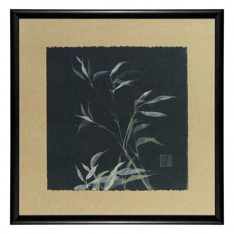 Obraz - Bambusowe gałązki na czarnym papierze - reprodukcja WI1515 oprawiona w ramę 35x35 cm. - Obrazy Reprodukcje Ramy | ergopaul.pl