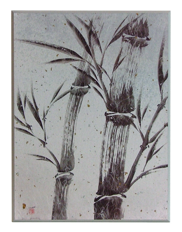 Obraz - Łodygi bambusów z płatkami złota - reprodukcja na płycie SKP104 47x62 cm - Obrazy Reprodukcje Ramy | ergopaul.pl