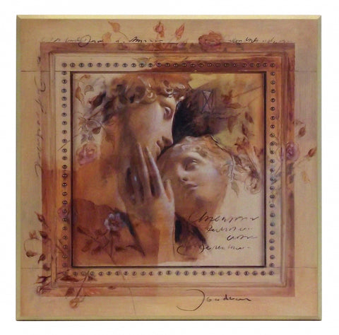 Obraz - Para zakochanych, rzeźba - reprodukcja na płycie JO1076 51x51 cm - Obrazy Reprodukcje Ramy | ergopaul.pl