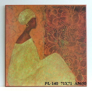 Obraz - Siedząca Afrykanka w sukni - reprodukcja na płycie A5650 71x71 cm - Obrazy Reprodukcje Ramy | ergopaul.pl