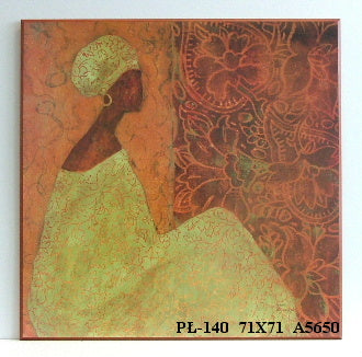 Obraz - Siedząca Afrykanka w sukni - reprodukcja na płycie A5650 71x71 cm - Obrazy Reprodukcje Ramy | ergopaul.pl