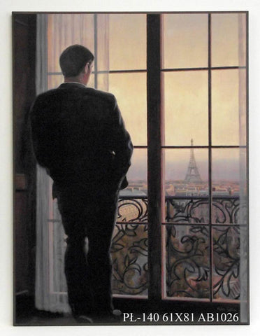 Obraz - Przy oknie w Paryżu, mężczyzna - reprodukcja na płycie AB1026 61x81 cm - Obrazy Reprodukcje Ramy | ergopaul.pl